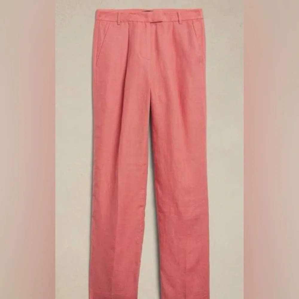 Banana Republic LINA STRAIGHT LINEN PANTS -Coral